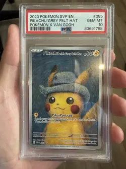Pikachu with Grey Felt Hat 085 Sv: Scarlet & Violet Promo Card PSA 10 Van Gogh ￼ - Image 1