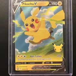 Pokemon Pikachu v SWSH143 Black Star Promo Holo Card 2021 Celebrations - Image 1