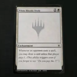 MTG White Rhystic Study MagicCon 2025 Unknown Event Playtest by Gavin Verhey - Image 1