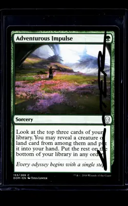 MTG Magic The Gathering Dominaria AP Artist Proof Auto #153 Adventurous Impulse - Image 1