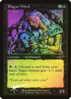 Nemesis MTG Foil Plague Witch Magic - Image 1