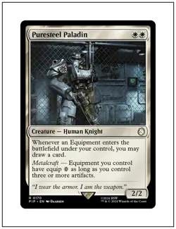 1x Puresteel Paladin, Fallout Commander, Magic MTG NM - Image 1