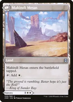 Makindi Stampede/Mesas 26 ZNR Uncommon MTG Foil White Jedruszek Land 2020 - Image 2