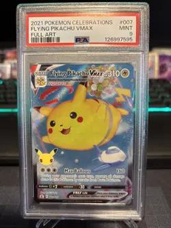 2021 Pokemon Celebrations Flying Pikachu VMAX Full Art Holo PSA 9 #007 - Image 1
