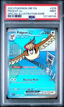 2023 POKEMON OBF EN-OBSIDIAN FLAMES SPECIAL ILLUSTRATION RARE PIDGEOT EX PSA 9 - Image 1