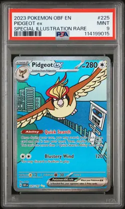 2023 POKEMON OBF EN-OBSIDIAN FLAMES SPECIAL ILLUSTRATION RARE PIDGEOT EX PSA 9 - Image 1