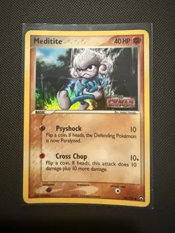 Pokemon Meditite 55/108 EX Power Keepers Reverse Holo Stamped - Image 1