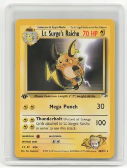 2000 Pokemon Lt. Surge's Raichu Gym Challenge #28/132 Lightly Played Basic - Image 1