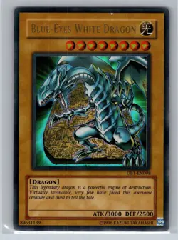 Blue-Eyes White Dragon - DB1-EN098 Ultra Rare LP Yugioh Card - Image 1