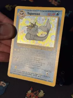Pokemon Cards Vaporeon 12/64 Holo Rare Jungle UNLIMITED - (LP) - Image 3