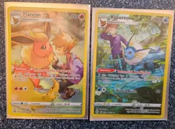 Vaporeon and Flareon Brilliant Stars Trainer Gallery Pokemon Card NM - Image 1