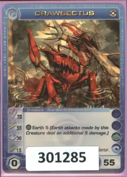 (301285) CRAWSECTUS 70/55/30/15/55 (3 Max Stats) SUPER RARE FOIL Chaotic Card - Image 1