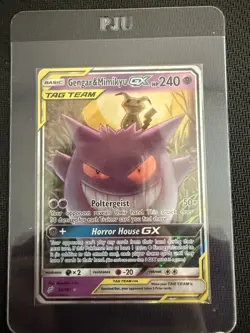 Pokemon TCG Gengar & Mimikyu GX Holo Ultra Rare Card Sun & Moon Team Up 53/181 - Image 1