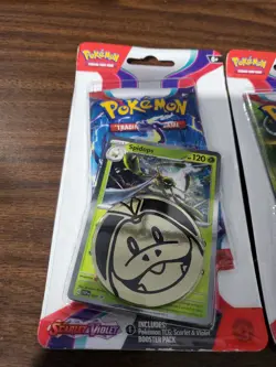 Pokemon TCG Scarlet Violet Blister Pack Spidops/Espathra Promo Card + Coin 13C5 - Image 2