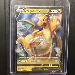 Pokemon TCG Dragonite V Pokemon Go 49/78 Full Art Ultra Holo Rare Card NM 2022 - Image 1