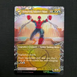 MTG Peter Parker/Amazing Spider-Man FOIL Borderless Mythic #208 NM - Image 3