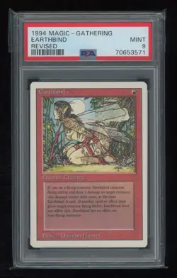 MTG Revised 3rd Edition EARTHBIND Enchantment PSA 9 MINT Banned Artwork - Image 1