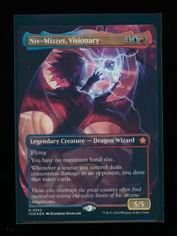 MTG Borderless Foil Foundations NIV-MIZZET VISIONARY Legendary Creature NM - Image 1