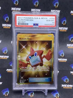 Pokemon PSA 10 MINT Rotom Dex 159/149 Sun And Moon Secret Rare - Image 1