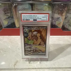 PSA 10 2025 POKEMON DESTINED RIVALS #235 ARVEN'S MABOSSTIFF ex SAR - Image 1