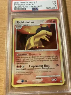 PSA 5 typhlosion holo mysterious treasures DP 2007 pokemon - Image 1