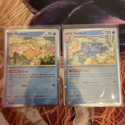 Pokemon TCG Mega Evolutions Psyduck 007 Golduck 008 Black Star Promo Holo NEW #1 - Image 1