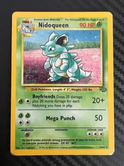 Pokemon TCG Nidoqueen Jungle 7/64 Holo Unlimited Holo Rare HP - Image 1
