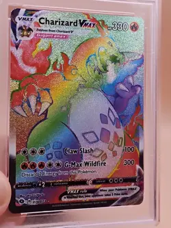 2020 Pokemon SWSH FA/Charizard VMAX Champion's Path Secret Rainbow #074 PSA 9 - Image 4
