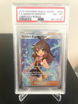 Pokemon Green's Exploration Full Art 2019 Unbroken Bonds PSA 8 - Image 1