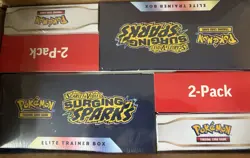 Pokemon Surging Sparks Elite Trainer Box/Booster Bundle Costco 2-Pack - Lot of 2 - Image 1