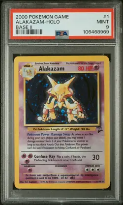 2000 Pokemon Game Base Ii #1 Alakazam-Holo PSA 9 - Image 1