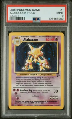 2000 Pokemon Game Base Ii #1 Alakazam-Holo PSA 9 - Image 1