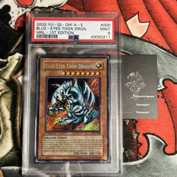 PSA 9 Yugioh MRL-000 Blue-Eyes Toon Dragon 1st Edition Secret Rare Asian English - Image 1
