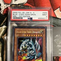 PSA 9 Yugioh MRL-000 Blue-Eyes Toon Dragon 1st Edition Secret Rare Asian English - Image 3