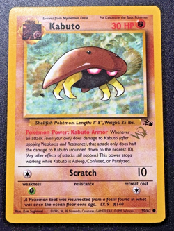 Gold W Kabuto 50/62 Magazine Promo Fossil Pokemon Card Rare LP - Image 1