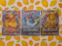 Pokemon Evolving Skies 3 Card Lot Flareon Vaporeon Jolteon VMAX Full Art Holo NM - Image 1