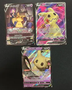 POKEMON TCG (3) CARD LOT **MIMIKYU V** (CLEAN) - Image 1