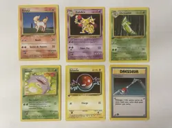 6 First Edition French Pokemon Cards From Base Set - Image 1