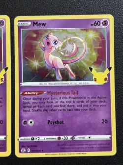 (3) Pokemon TCG Cards - Mew 11/25 - Celebrations 25th Anniversary - NM Holo. 2 - Image 4
