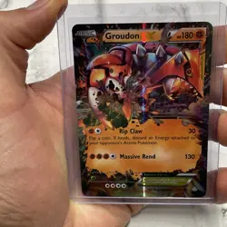 Pokemon TCG XY Primal Clash Groudon EX Holo Card 85/160 Ultra Rare LP/NM Pokemon - Image 1