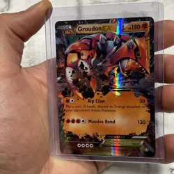 Pokemon TCG XY Primal Clash Groudon EX Holo Card 85/160 Ultra Rare LP/NM Pokemon - Image 2