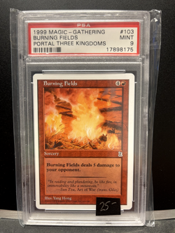 Magic the Gathering Burning Fields Portal Three Kingdoms Regular PSA Graded 9 - Image 1