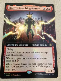 Electro, Assaulting Battery - #260 Foil (Extended Art) Marvel's Spider-Man - Mtg - Image 1