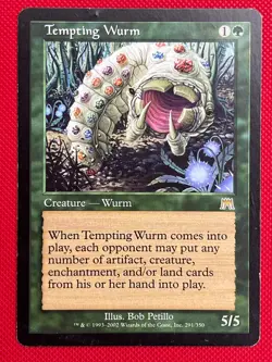 MTG 1X Tempting Wurm X1 Onslaught Magic - Damaged -- Playable - Image 1
