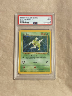 PSA 9 Scyther Holo Base 2 #17 Pokemon TCG 2000 - Image 1