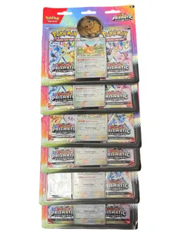 6 Pokemon TCG SV8.5 Prismatic Evolutions 2 Pack Pokemon Day Blisters Sealed Lot - Image 1