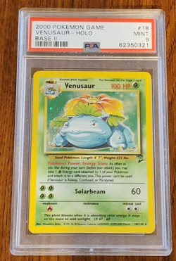 *PSA 9* VENUSAUR HOLO Pokemon 2000 TCG Base Set 2 Unlimited 18/130 Mint - Image 1