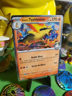 Pokemon TCG 2025 Destined Rivals Ethan's Typhlosion 34/182 Stamped Promo NM/M :) - Image 2
