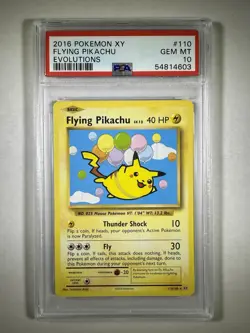 Pokemon TCG XY Evolutions Flying Pikachu Secret Rare 110 PSA 10 Gem Mint 2016 - Image 1