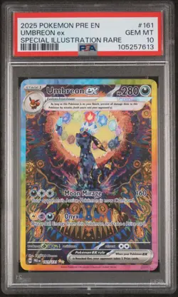 2025 POKEMON PRE EN-PRISMATIC EVOLUTIONS #161 UMBREON EX PSA 10 - Image 1